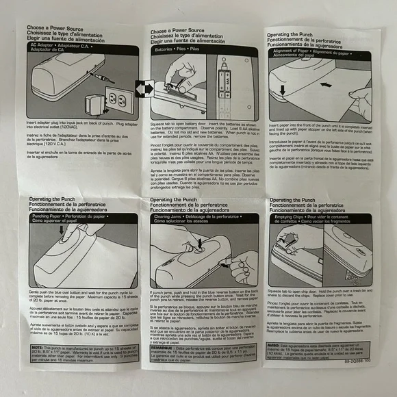 Swingline (2007) Electric Portable Desktop 3-Hole Punch - Batteries Not Included - Picture 12 of 17